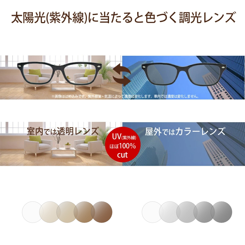 <span class="title">調光レンズの種類いろいろ</span>